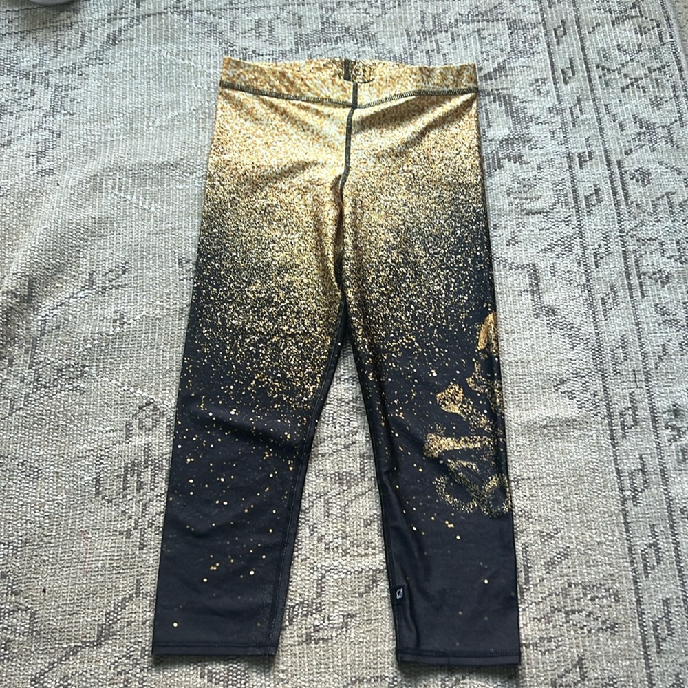 SoulCylce gold speckle leggings